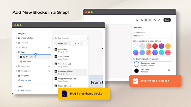 Snap Blocks: Theme UI Library Screenshot