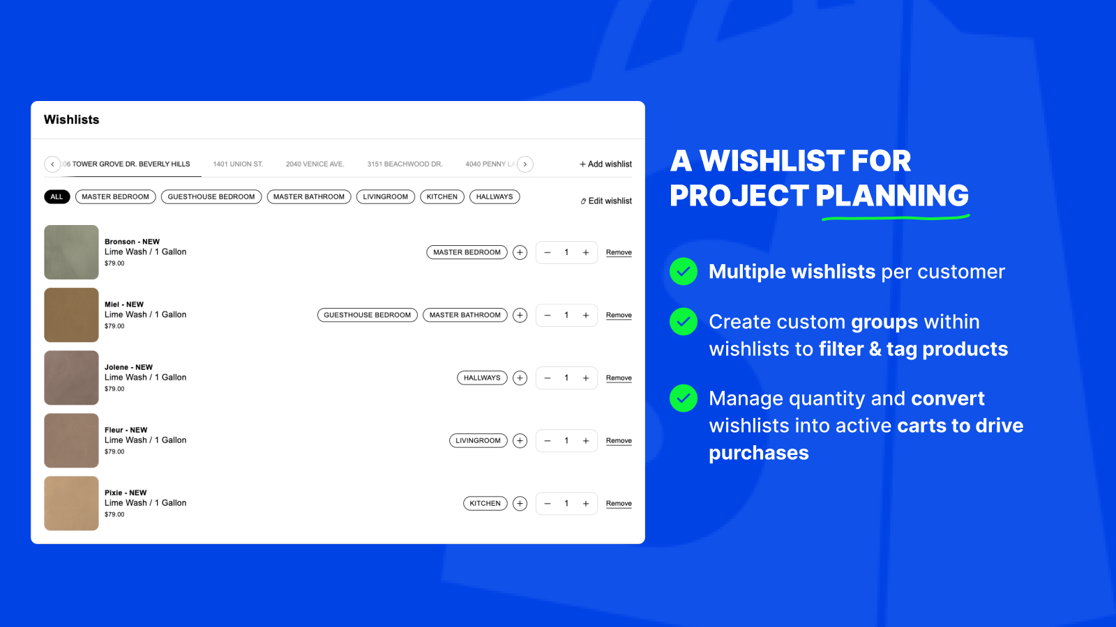 Wishlist & B2B Project Planner Screenshot