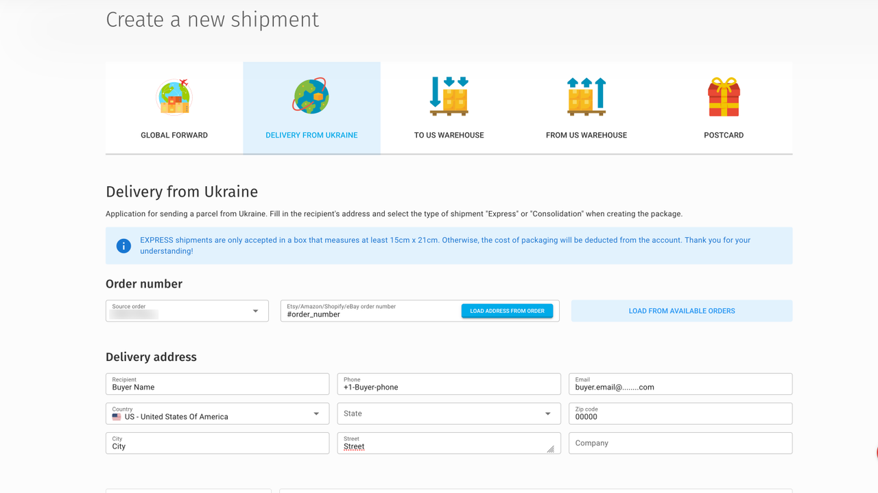 The parcel creation process