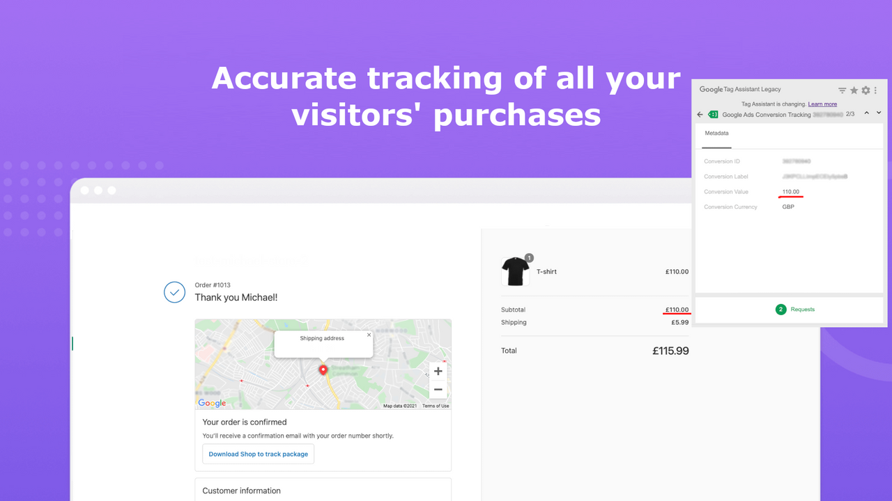 Nauwkeurige tracking van de aankopen van uw bezoekers