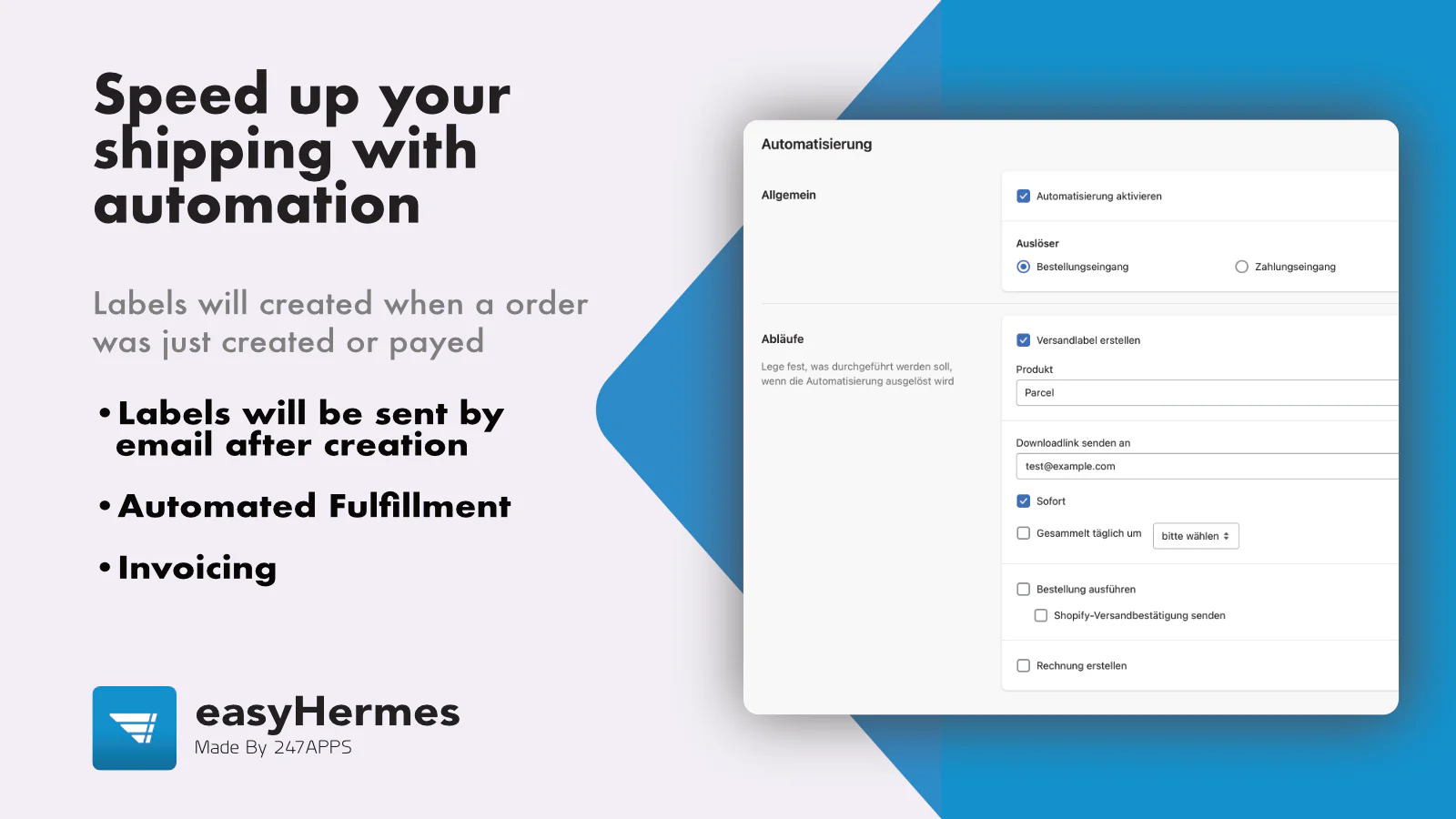 Hermes Shipping in Shopify - Automation