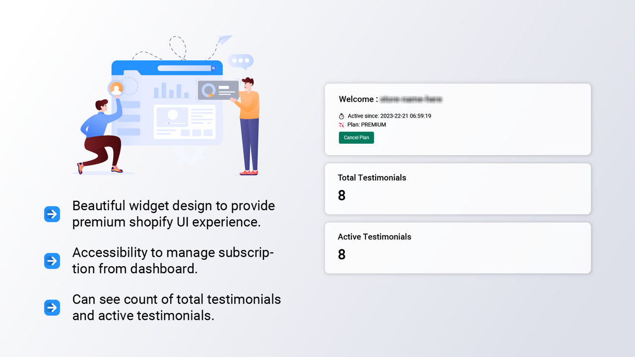 AppAspect Reviews Testimonials avec de beaux widgets.