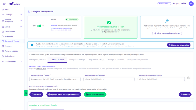 Configura tu integración