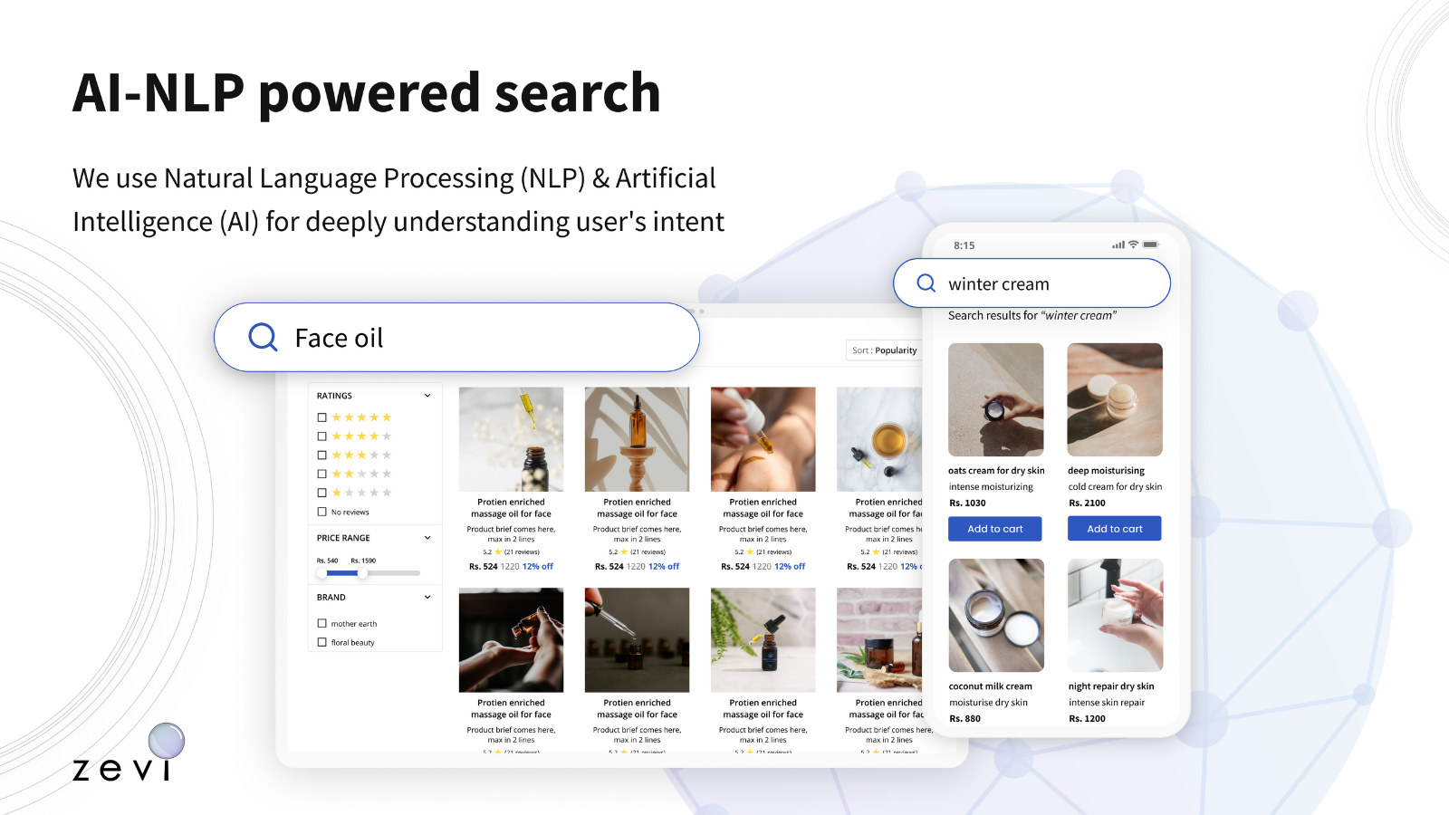 AI-NLP zoeken & ontdekken, productfilter, collectiefilter