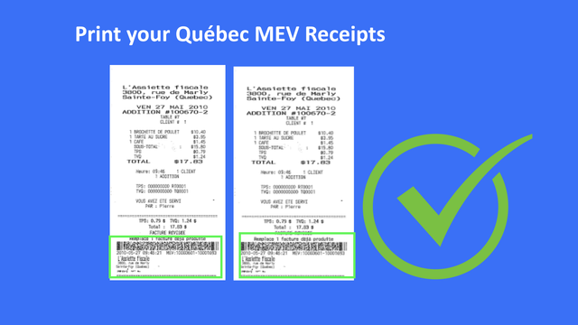 Printed Mev receipts