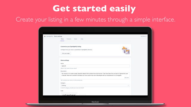 Getting started is easy. Create your listing in a few seconds.