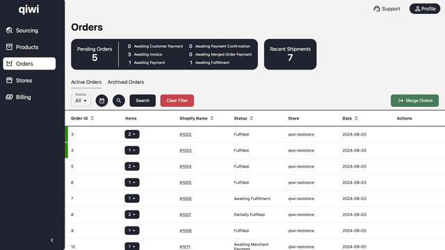 Gestion des commandes