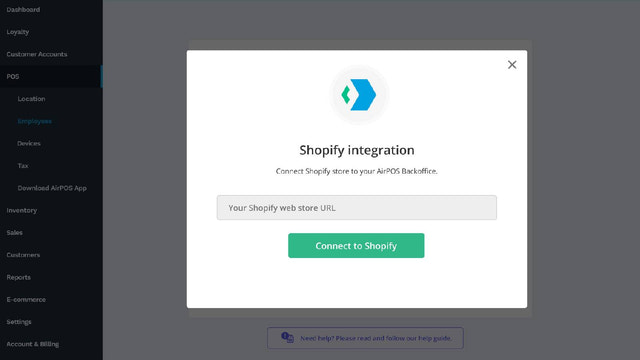 Ingresar url de Shopify