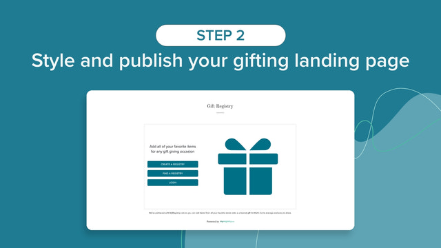 Paso 2, estiliza y publica tu página de aterrizaje de regalos