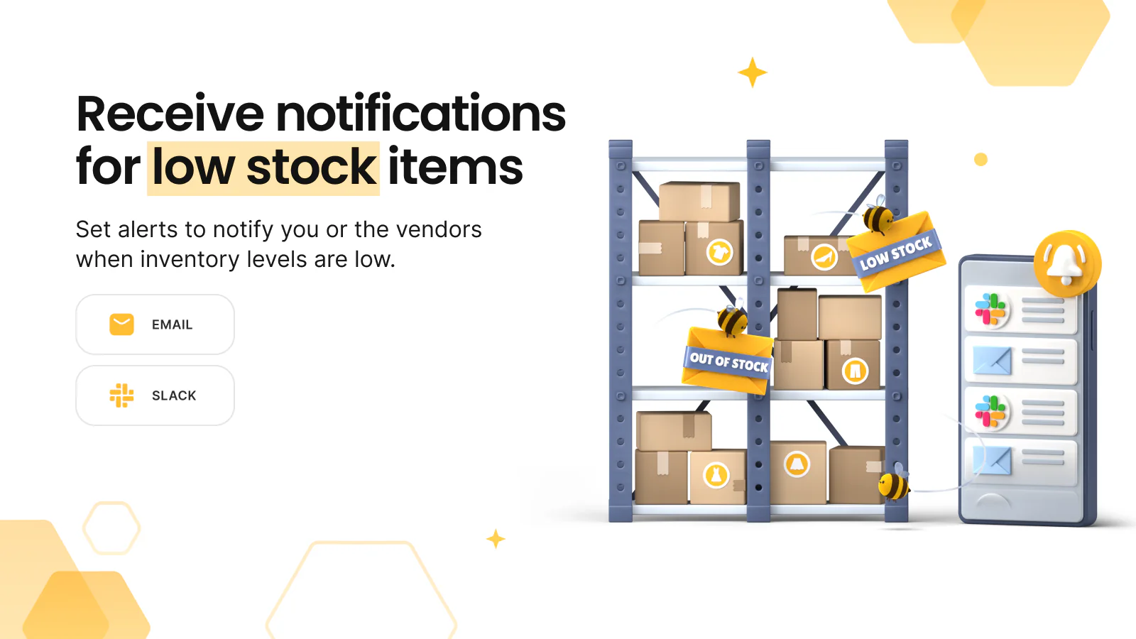 Alerte de faible stock Shopify - alerte par e-mail et slack