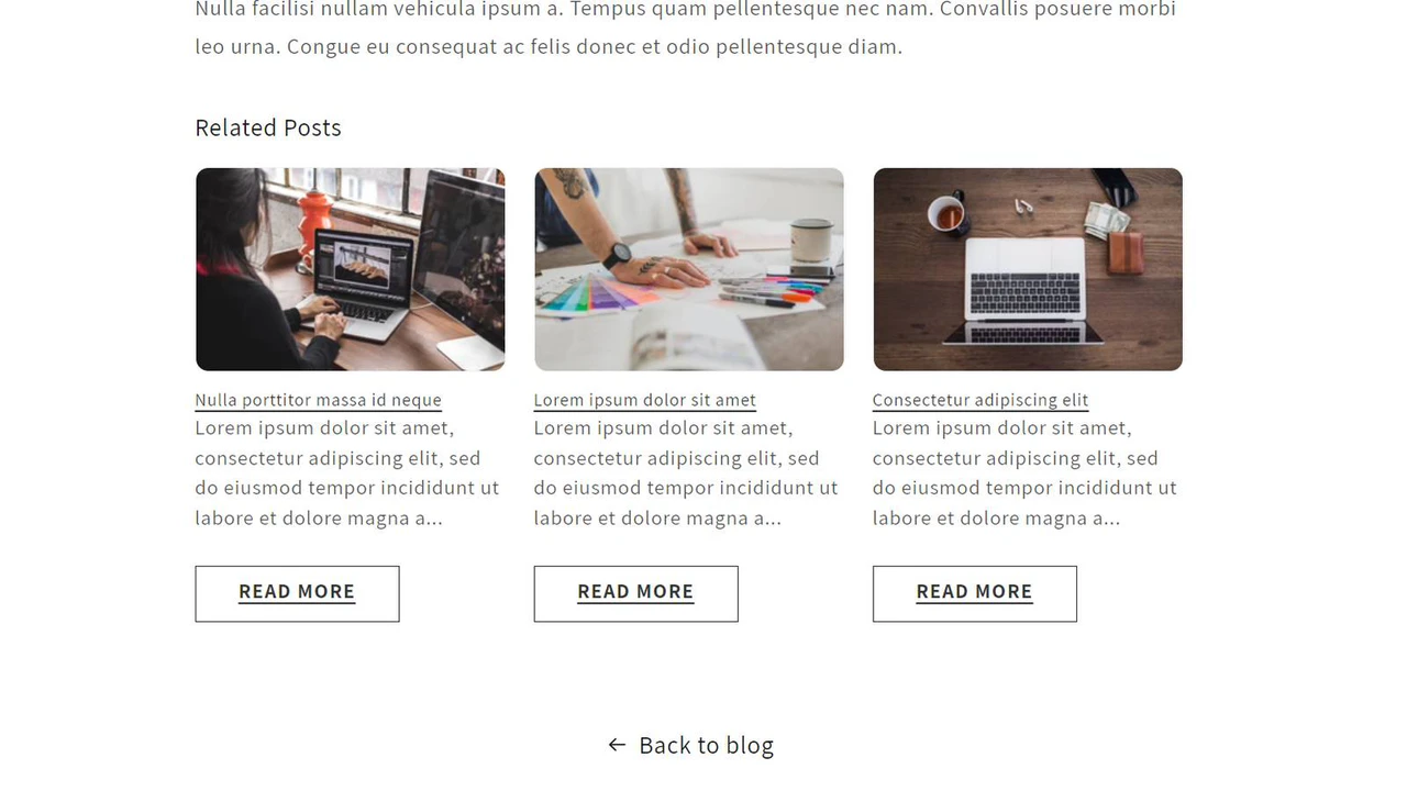 Exemple de articles de blog connexes Shopify 2