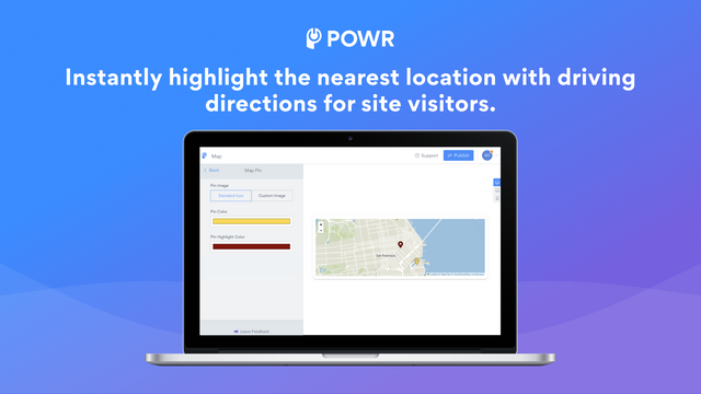Automatically shows the location closest to your customer.