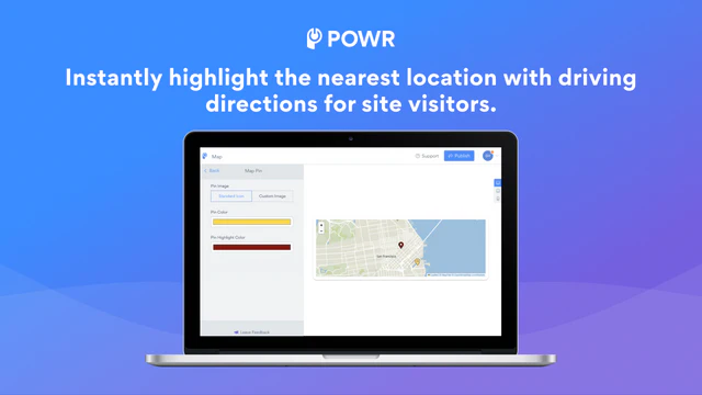 Automatically displays the nearest location to your customer.