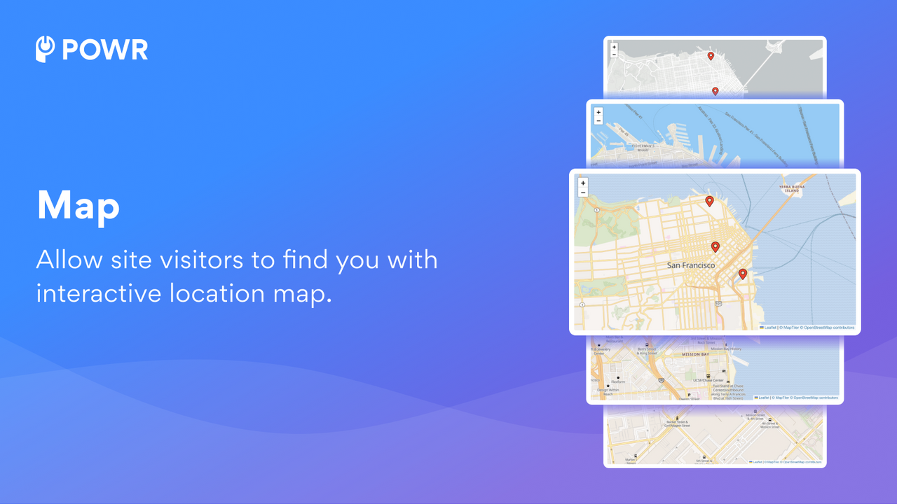Tillad webstedsbesøgende at finde dig med et interaktivt lokationskort