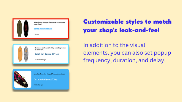Customizable styles to match your shop's look-and-feel