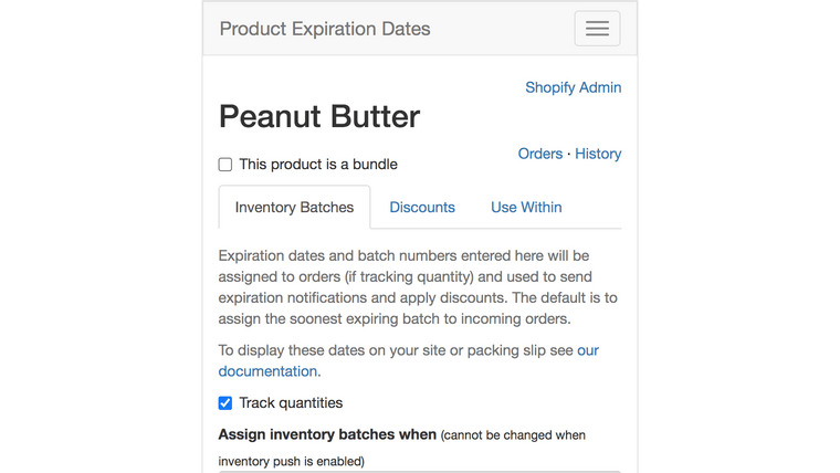 SS: Product Expiration Dates Screenshot