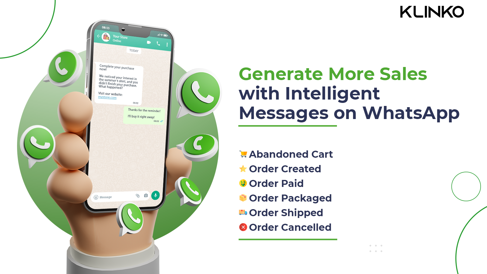 Drive more sales with smart messages on your customer's WhatsApp