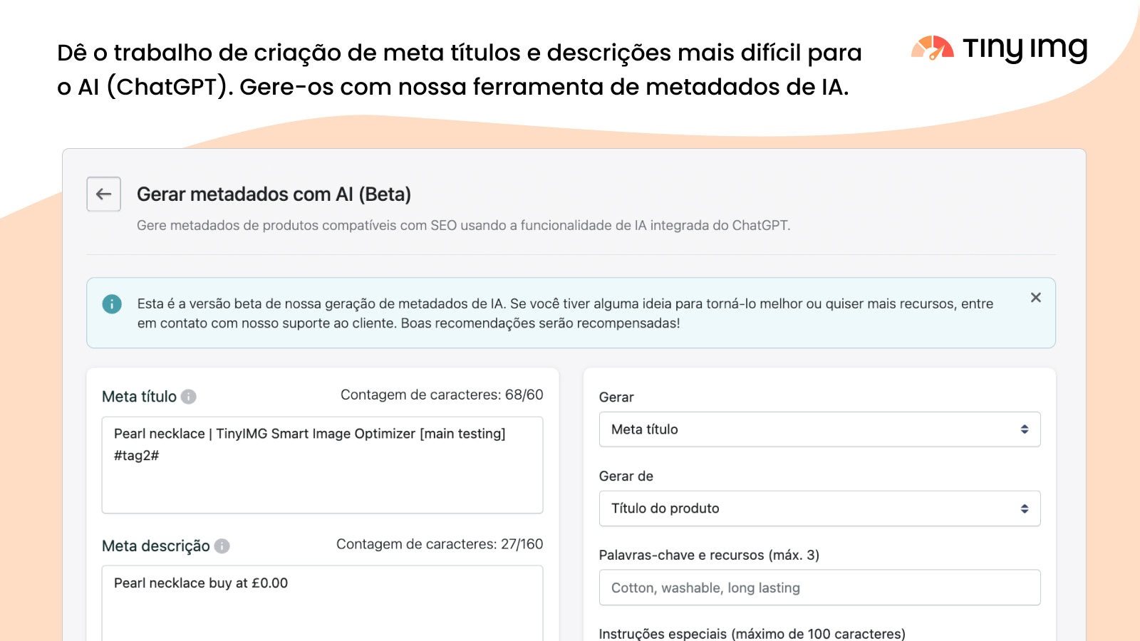 Gere metadados com a ferramenta AI (ChatGPT)