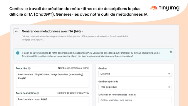 Générer des métadonnées avec l'outil AI (ChatGPT)