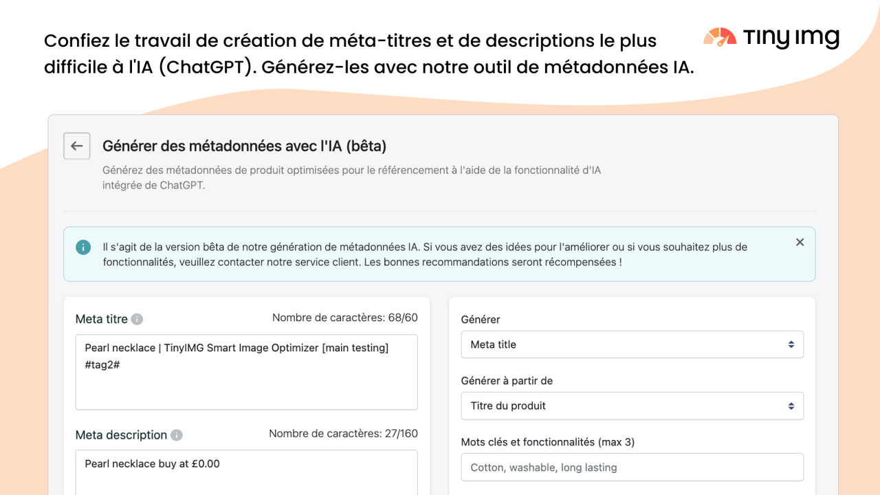 Générer des métadonnées avec l'outil AI (ChatGPT)