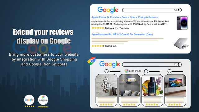 mostre avaliações no Google Shopping e snippets