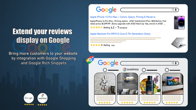 show reviews on google shopping and snippets