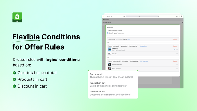 flexible conditions for product offer rules