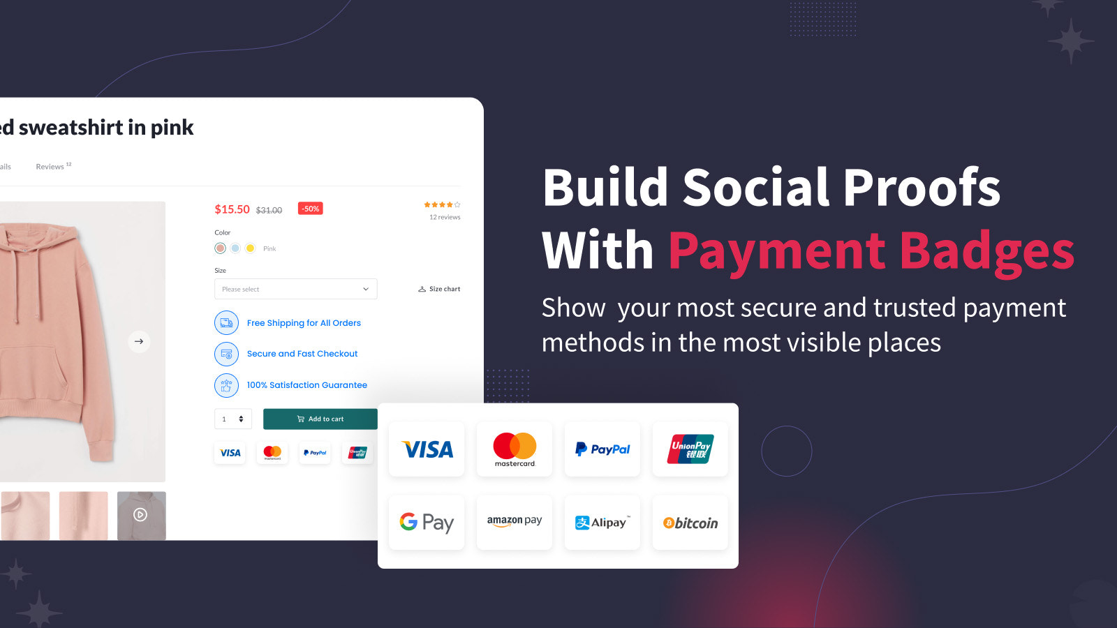 Build Social Proofs With Payment Badges