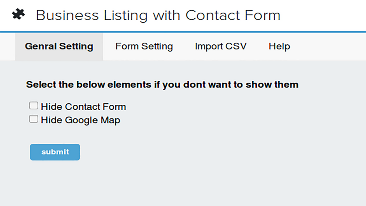 business listing with contact form and google map backend3