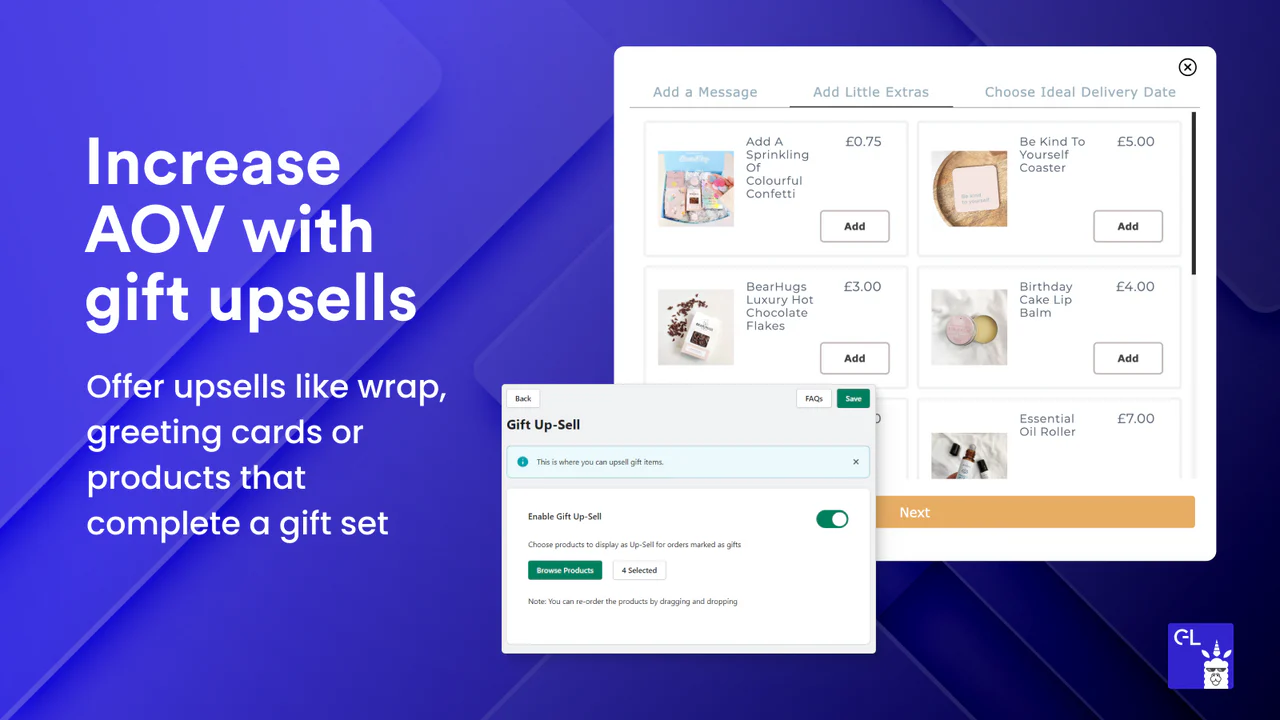 Increase AOV with gift upsells