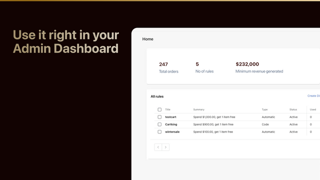 Gebruik CartKing op Shopify Admin Dashboard