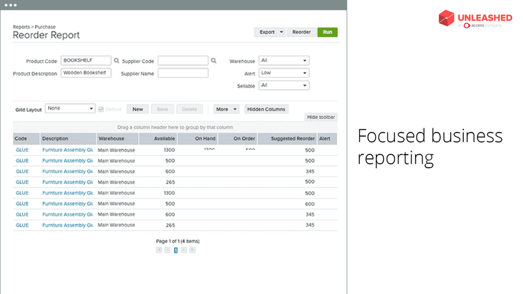 Unleashed Inventory Management Screenshot