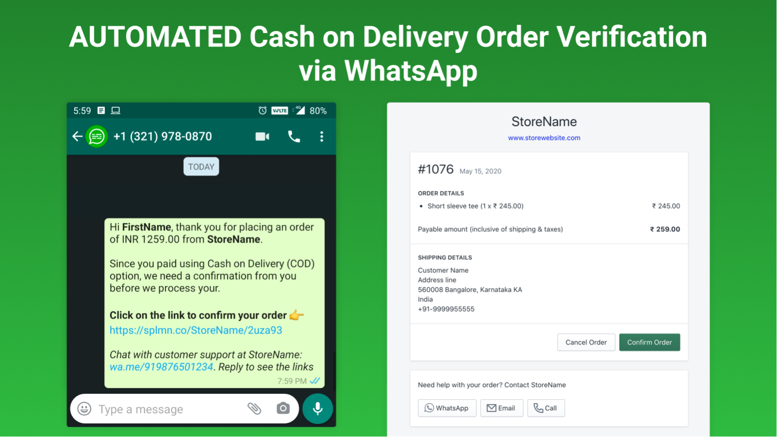 Marketing+Support on WhatsApp - Send abandoned cart notifications