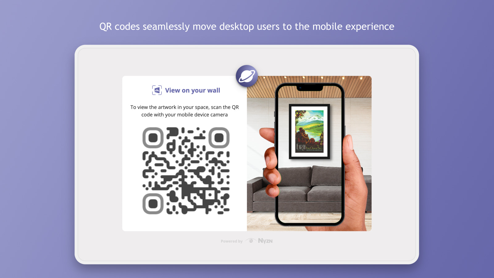 QR codes seamlessly move desktop users to the mobile experience