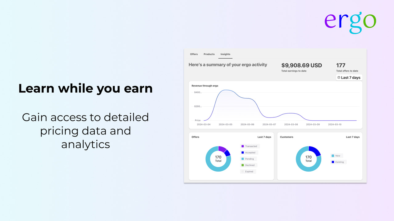 learn while you earn; get access to detailed pricing data