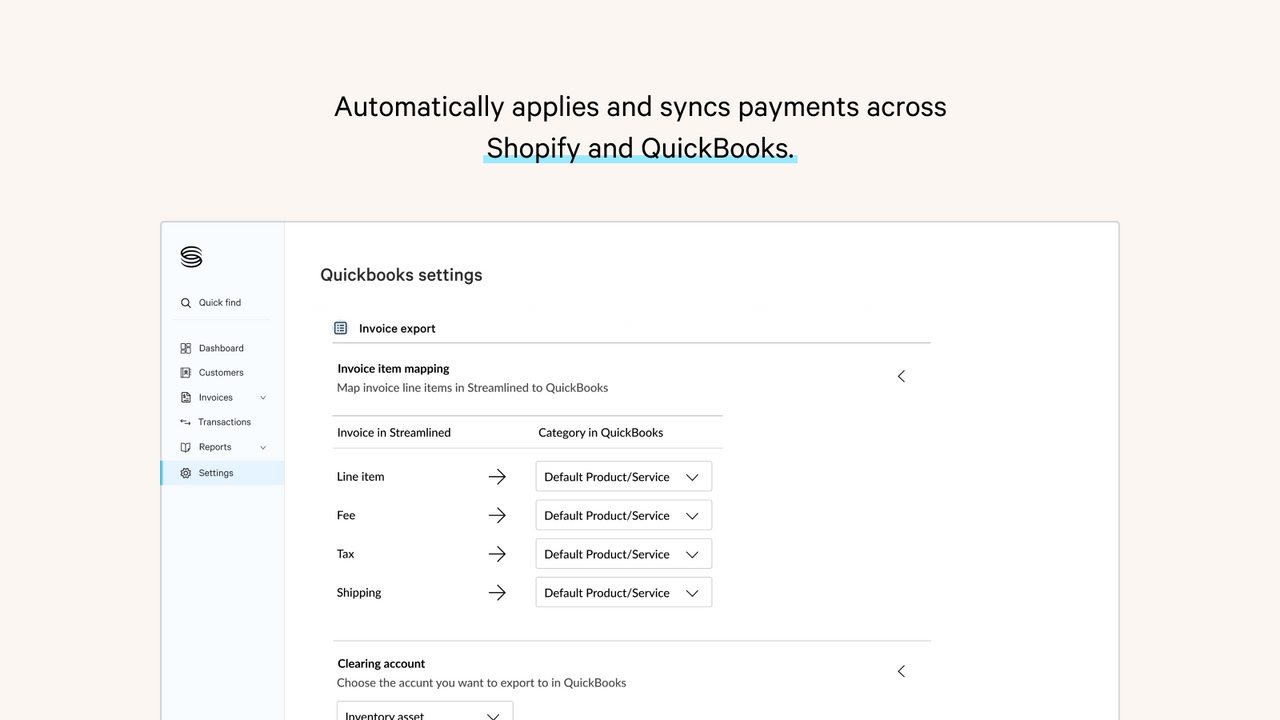 Se sincroniza automáticamente con Quickbooks