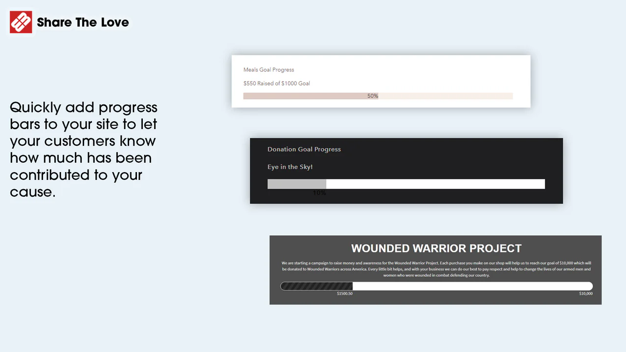 share the love donation progress bar