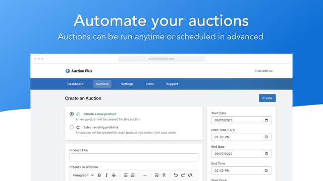 Automatiser dine auktioner