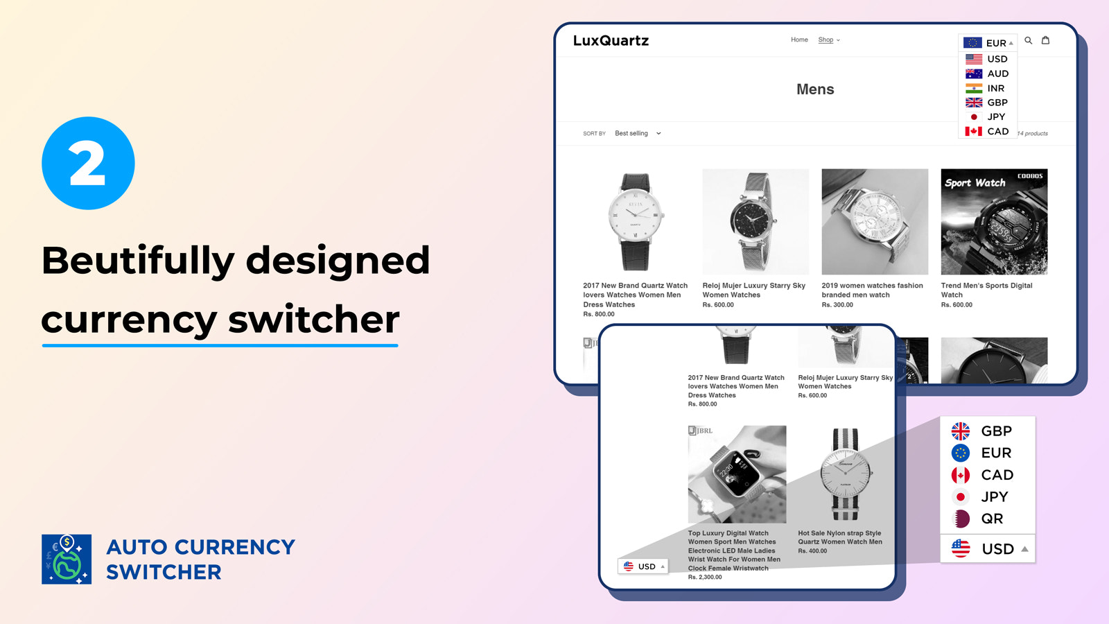 MLV Auto Currency Switcher - Multi Currency converter and checkout