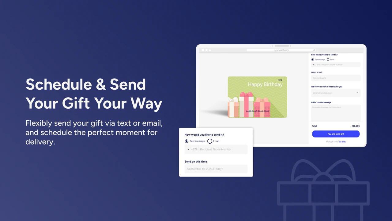 Schedule and send your gift your way