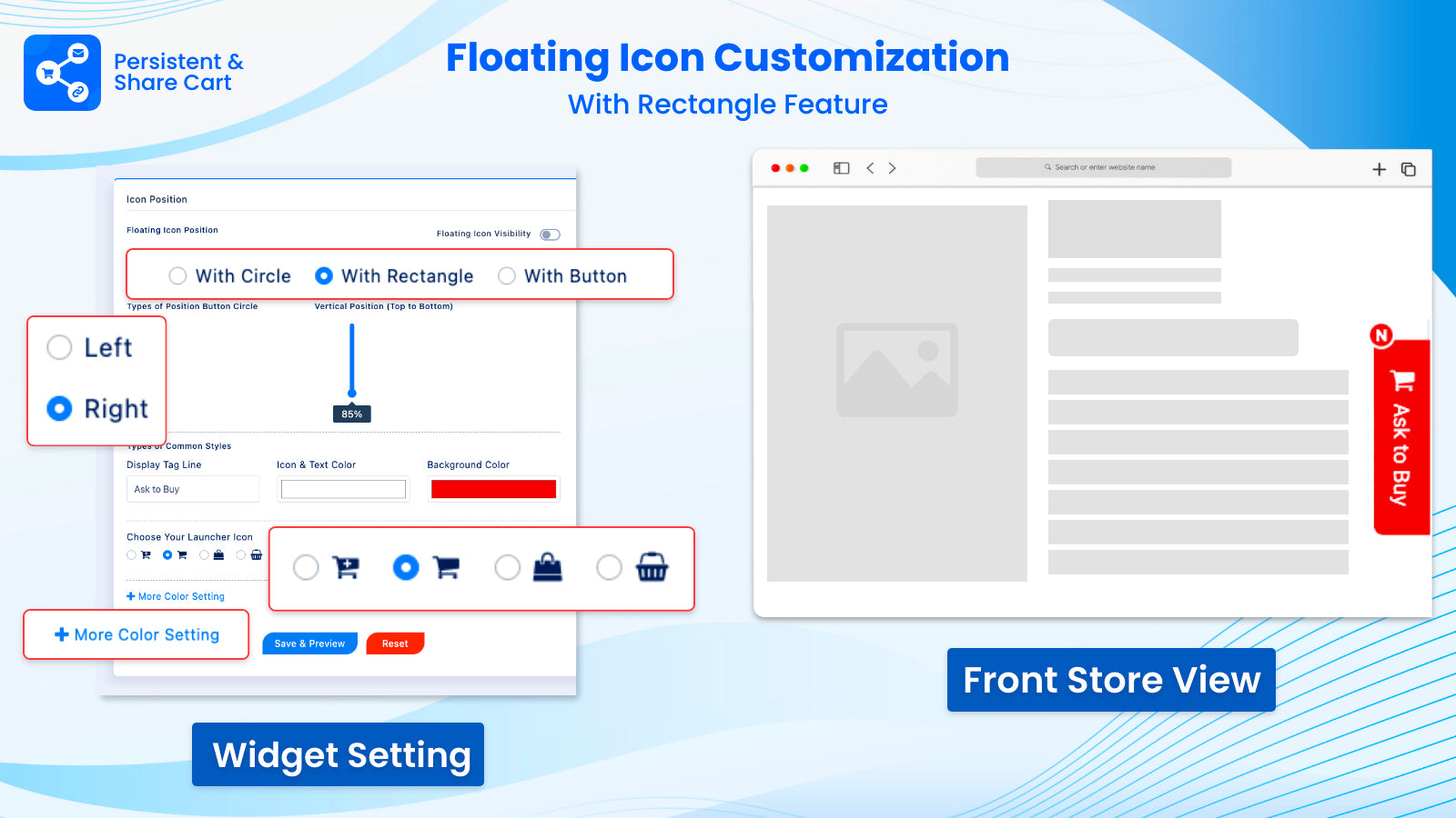 Persistent & Share Cart Screenshot