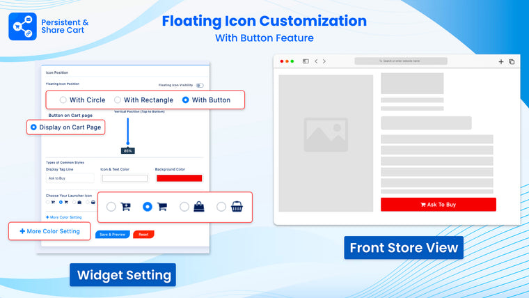 Persistent & Share Cart Screenshot