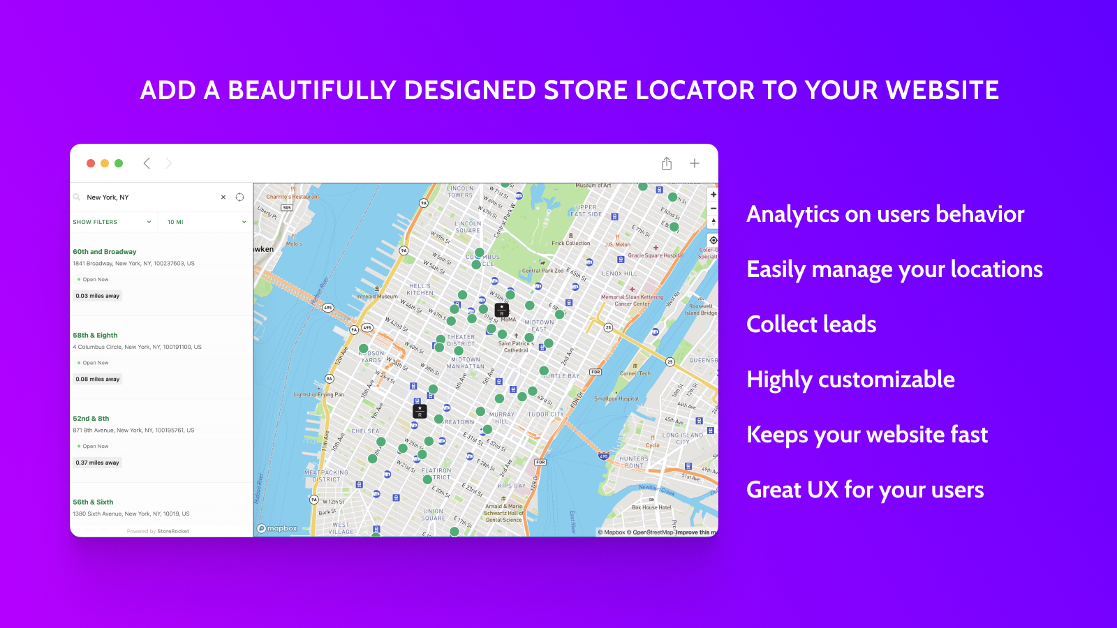 Tilføj en smukt designet butikslokator til din hjemmeside!