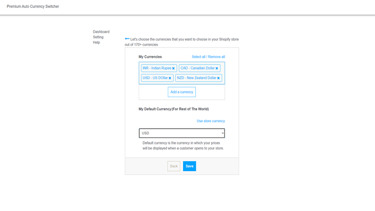 Srashta Currency Switcher Screenshot