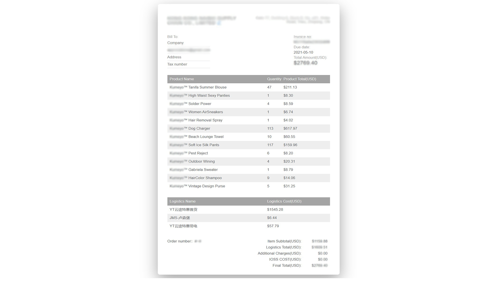 invoice