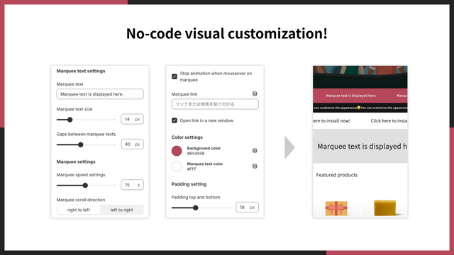 Visuele aanpassing zonder code.