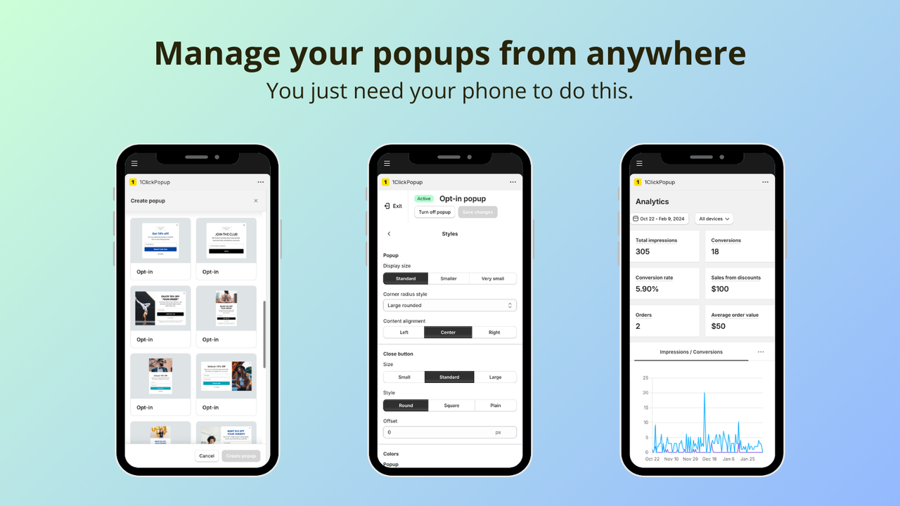 Manage your popups from anywhere
