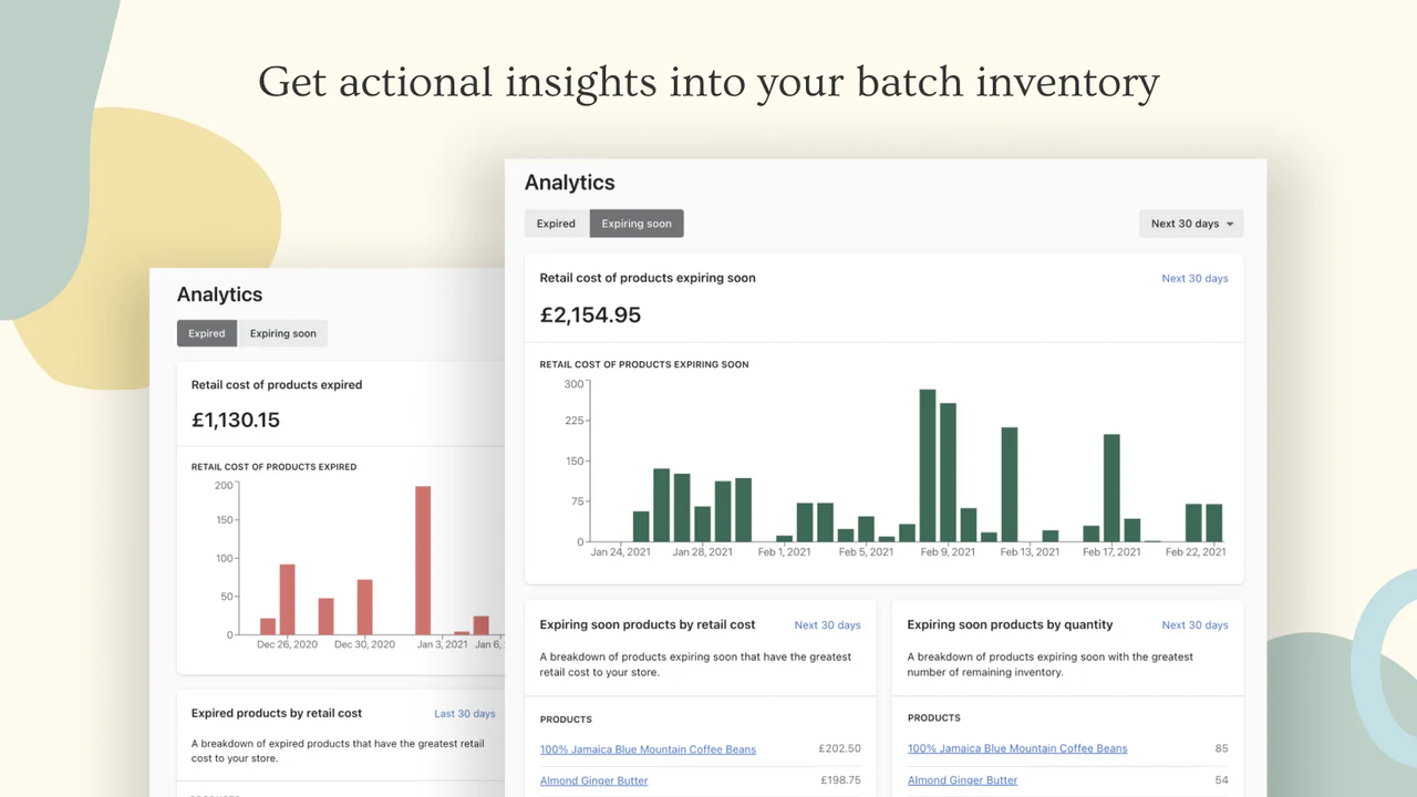 Get actional insights into your batch inventory