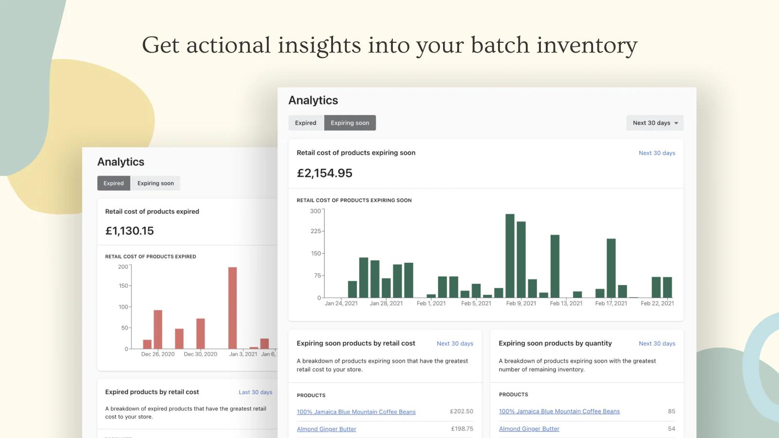 Get actional insights into your batch inventory