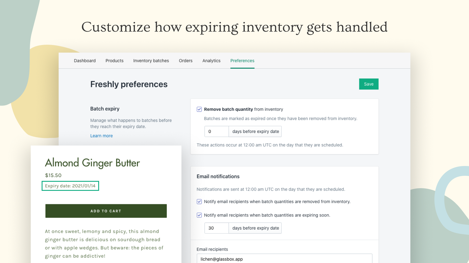 Customize how expiring inventory gets handled